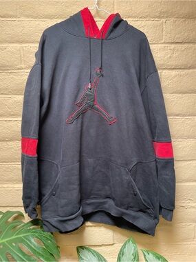 Jordan Black and Red Jumpman Pullover Hoodie